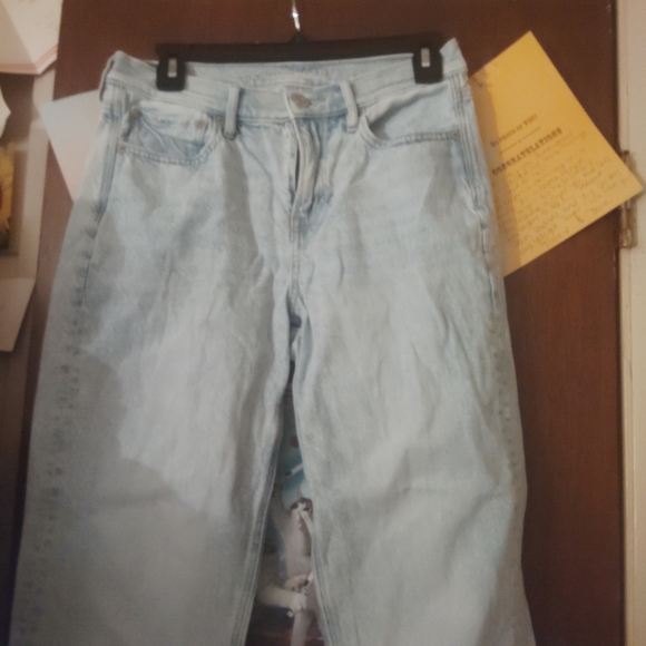 AMERICAN EAGLE 90's Straight Jeans - Light Wash Size 4 - Picture 5 of 14